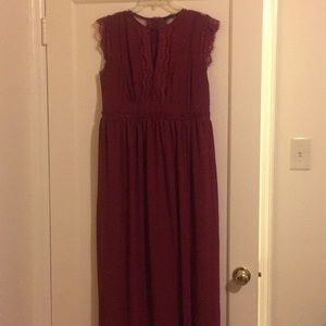 Maternity Wine Maxi Dress